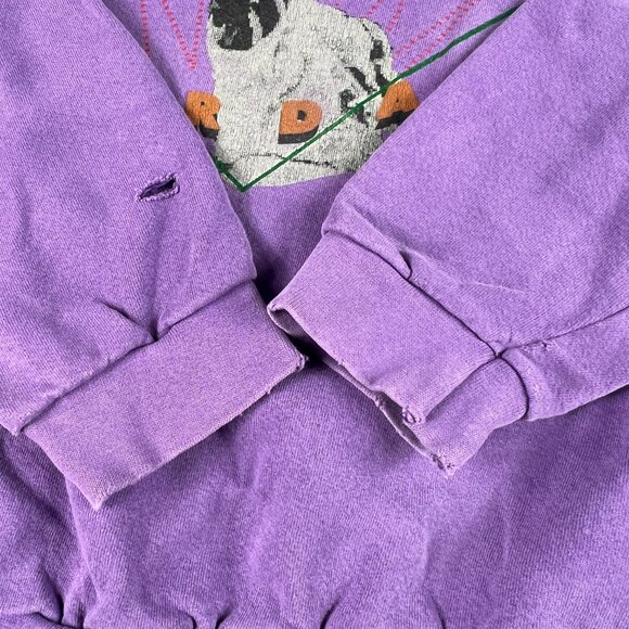 VTG 90s Nike Air Jordan Sweatshirt Youth Boxy Medium Purple Thrashed Crewneck - Picture 6 of 16